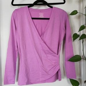 LL Bean lilac wrap top